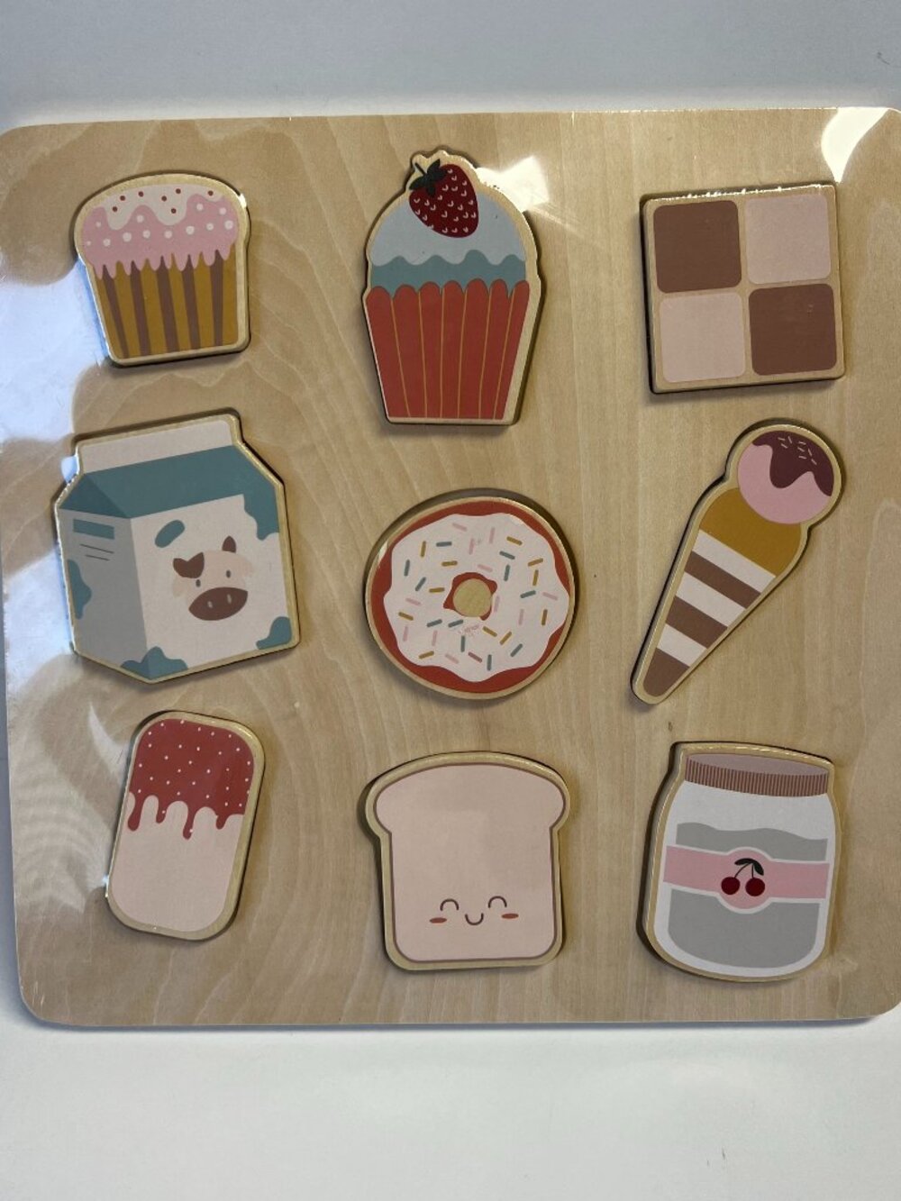 Wooden Bakery Stacker Puzzle 9 Piece Educational Toddler Toy NEW Sealed Gift Set